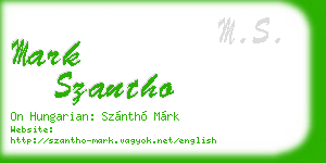 mark szantho business card