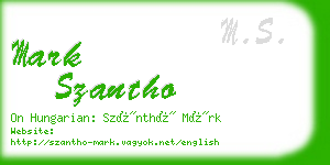 mark szantho business card